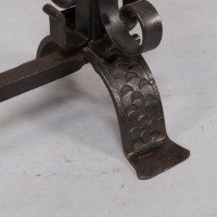 Aesthetic Movement. French. An Exceptional Pair of Hand Wrought Iron Fire Dogs - Thumbnail 26