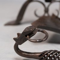 Aesthetic Movement. French. An Exceptional Pair of Hand Wrought Iron Fire Dogs - Thumbnail 43