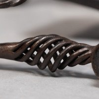 Aesthetic Movement. French. An Exceptional Pair of Hand Wrought Iron Fire Dogs - Thumbnail 44