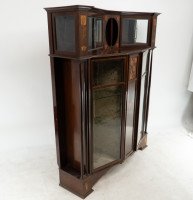 Arts & Crafts Mahogany & Inlaid Display Cabinet by E. Goodall - Thumbnail 3