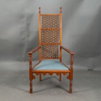 Dr. C. Dresser, attributed. For the Art Furniture Alliance. A Moorish Style Walnut Armchair - Thumbnail 2