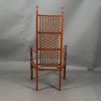 Dr. C. Dresser, attributed. For the Art Furniture Alliance. A Moorish Style Walnut Armchair - Thumbnail 6