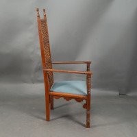 Dr. C. Dresser, attributed. For the Art Furniture Alliance. A Moorish Style Walnut Armchair - Thumbnail 8