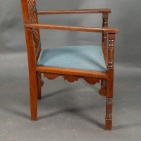 Dr. C. Dresser, attributed. For the Art Furniture Alliance. A Moorish Style Walnut Armchair - Thumbnail 10