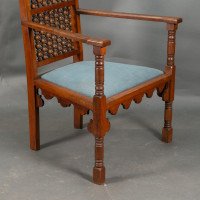Dr. C. Dresser, attributed. For the Art Furniture Alliance. A Moorish Style Walnut Armchair - Thumbnail 9