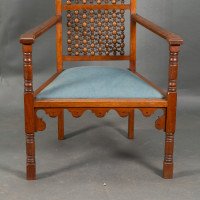 Dr. C. Dresser, attributed. For the Art Furniture Alliance. A Moorish Style Walnut Armchair - Thumbnail 17