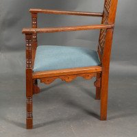 Dr. C. Dresser, attributed. For the Art Furniture Alliance. A Moorish Style Walnut Armchair - Thumbnail 12
