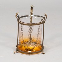 An Arts & Crafts Brass Lantern with Subtle Bronze Tinged Shade - Thumbnail 5