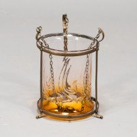 An Arts & Crafts Brass Lantern with Subtle Bronze Tinged Shade - Thumbnail 8