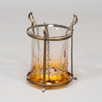 An Arts & Crafts Brass Lantern with Subtle Bronze Tinged Shade - Thumbnail 9