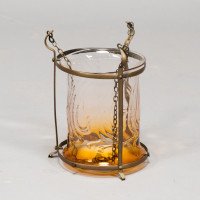 An Arts & Crafts Brass Lantern with Subtle Bronze Tinged Shade - Thumbnail 10