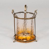 An Arts & Crafts Brass Lantern with Subtle Bronze Tinged Shade - Thumbnail 12