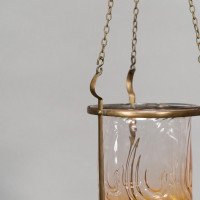An Arts & Crafts Brass Lantern with Subtle Bronze Tinged Shade - Thumbnail 15