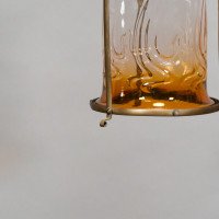 An Arts & Crafts Brass Lantern with Subtle Bronze Tinged Shade - Thumbnail 17