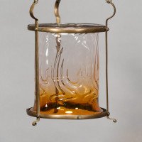An Arts & Crafts Brass Lantern with Subtle Bronze Tinged Shade - Thumbnail 4