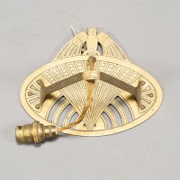 Arts and Crafts Brass Wall Light with Owl Finial and Pierced Fan Shade c.1900 - Thumbnail 10