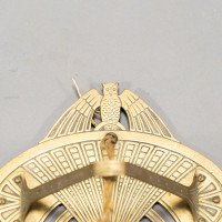 Arts and Crafts Brass Wall Light with Owl Finial and Pierced Fan Shade c.1900 - Thumbnail 11