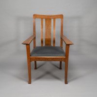 C. R. Ashbee for the Guild of Handicraft. A Rare Arts & Crafts Oak Armchair - Thumbnail 2