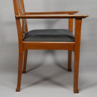 C. R. Ashbee for the Guild of Handicraft. A Rare Arts & Crafts Oak Armchair - Thumbnail 12