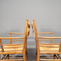 Philip Webb, attributed. Morris & Co., A Scarce Pair of Beech Sussex Armchairs - Thumbnail 21