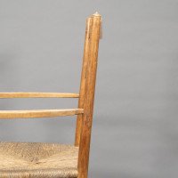 Ernest Gimson Made by Edward Gardiner. An Arts & Crafts Ash Ladder Back Bedales Armchair - Thumbnail 16