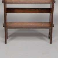 Liberty & Co., A Pair of 'the Radley Portable Bookcase', Solid Oak with Trefoil Details - Thumbnail 13