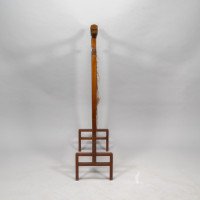 Edward William Godwin. A Rare & Important Anglo-Japanese Walnut & Silk Fire Screen in the Japanese Torii Gate Style - Thumbnail 8