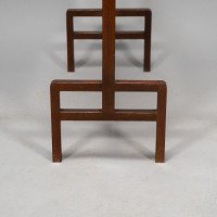 Edward William Godwin. A Rare & Important Anglo-Japanese Walnut & Silk Fire Screen in the Japanese Torii Gate Style - Thumbnail 10