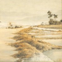Edward William Godwin. A Rare & Important Anglo-Japanese Walnut & Silk Fire Screen in the Japanese Torii Gate Style - Thumbnail 13