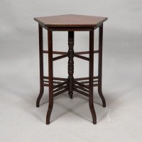 E. W. Godwin. Anglo-Japanese Five-Leg Walnut Side Table with Radiating Stretchers - Thumbnail 2