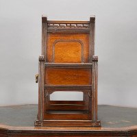 Thomas Jeckyll, attributed. Made by William Walker & Sons. A Rare Anglo-Japanese Octagonal Walnut Partner Desk - Thumbnail 20