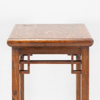 E. W. Godwin Probably Made by William Watt. An Anglo-Japanese Oak & Lattice Statue Stand with Wide Inlaid Top - Thumbnail 10