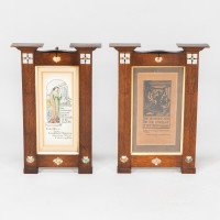 Herbert Davis Richter, Pair of Arts & Crafts Oak Pictures in the Original Frames - Thumbnail 2