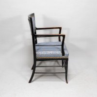 H. W. Batley or E. W. Godwin for Collinson & Lock attributed. An Aesthetic Movement Ebonized Walnut Armchair - Thumbnail 8
