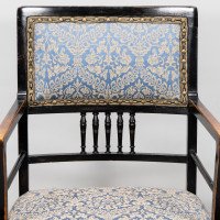 H. W. Batley or E. W. Godwin for Collinson & Lock attributed. An Aesthetic Movement Ebonized Walnut Armchair - Thumbnail 9