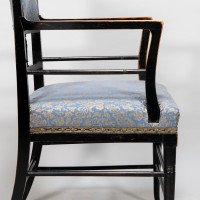 H. W. Batley or E. W. Godwin for Collinson & Lock attributed. An Aesthetic Movement Ebonized Walnut Armchair - Thumbnail 12