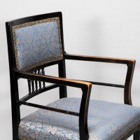 H. W. Batley or E. W. Godwin for Collinson & Lock attributed. An Aesthetic Movement Ebonized Walnut Armchair - Thumbnail 13