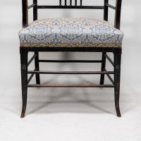H. W. Batley or E. W. Godwin for Collinson & Lock attributed. An Aesthetic Movement Ebonized Walnut Armchair - Thumbnail 17