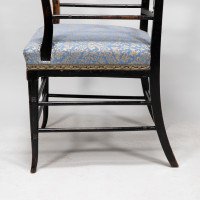 H. W. Batley or E. W. Godwin for Collinson & Lock attributed. An Aesthetic Movement Ebonized Walnut Armchair - Thumbnail 20