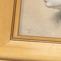 Sir Edward J. Poynter. A Pre-Raphaelite Charcoal Study of a Young Girl in the Style of Edward Burne Jones - Thumbnail 6