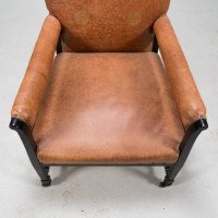 E. W. Godwin Design. attributed. An Anglo-Japanese Armchair with Slightly Curved Pagoda Shaped Arms & Fine Lattice Detailing - Thumbnail 12