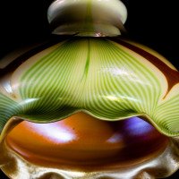 Steuben, Pulled Feather Iridescent Art Glass Shades with Ruffled Rim - Thumbnail 13