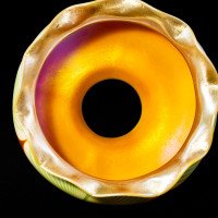 Steuben, Pulled Feather Iridescent Art Glass Shades with Ruffled Rim - Thumbnail 18