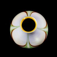 Steuben, Pulled Feather Iridescent Art Glass Shades with Ruffled Rim - Thumbnail 19