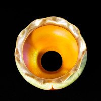 Steuben, Pulled Feather Iridescent Art Glass Shades with Ruffled Rim - Thumbnail 20