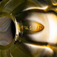 Arts and Crafts, c.1900 Set of Three Peacock Feather Vaseline Glass Shades - Thumbnail 32