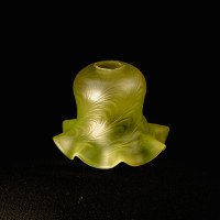 Arts and Crafts, c.1900 Swirled Vaseline Glass Shade with Ruffled Rim - Thumbnail 5