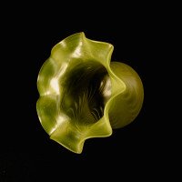Arts and Crafts, c.1900 Swirled Vaseline Glass Shade with Ruffled Rim - Thumbnail 11