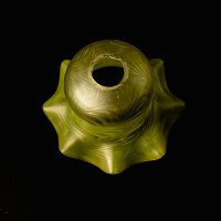 Arts and Crafts, c.1900 Swirled Vaseline Glass Shade with Ruffled Rim - Thumbnail 18