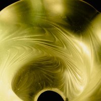 Arts and Crafts, c.1900 Swirled Vaseline Glass Shade with Ruffled Rim - Thumbnail 20